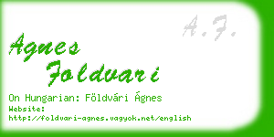 agnes foldvari business card